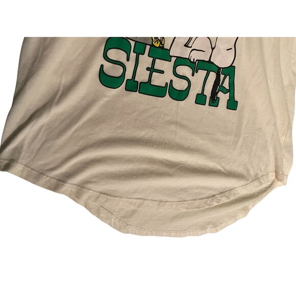 Peanuts Fiesta Siesta Snoopy T-Shirt XL Beige Cotton/Polyester Blend Fun Graphic - Picture 8 of 9
